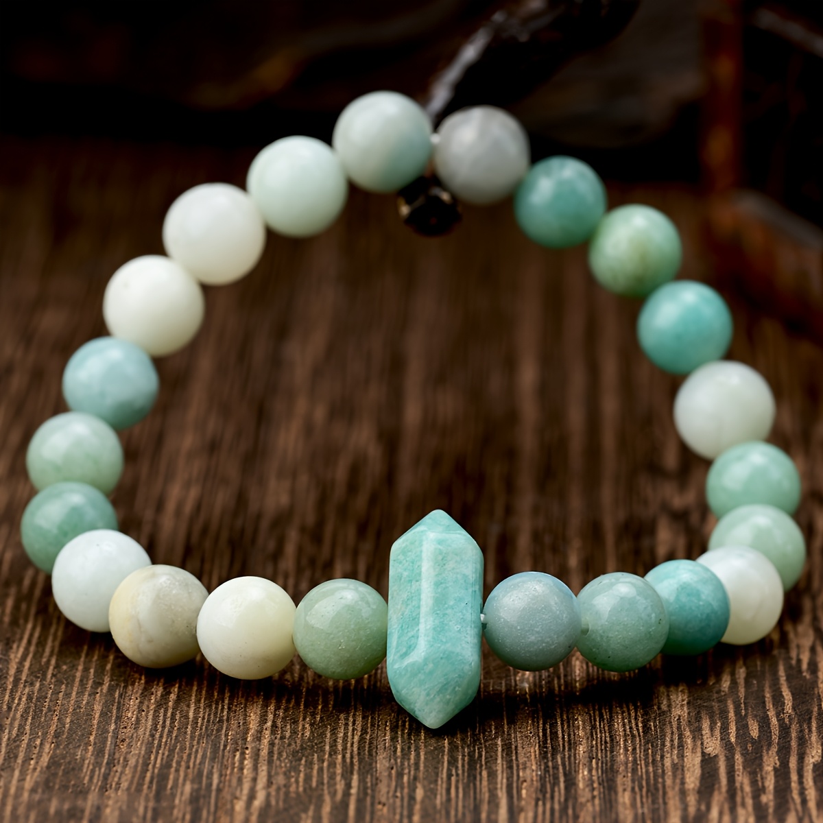 Natural Stone Hexagonal Amethyst Rose Quartz Bracelet